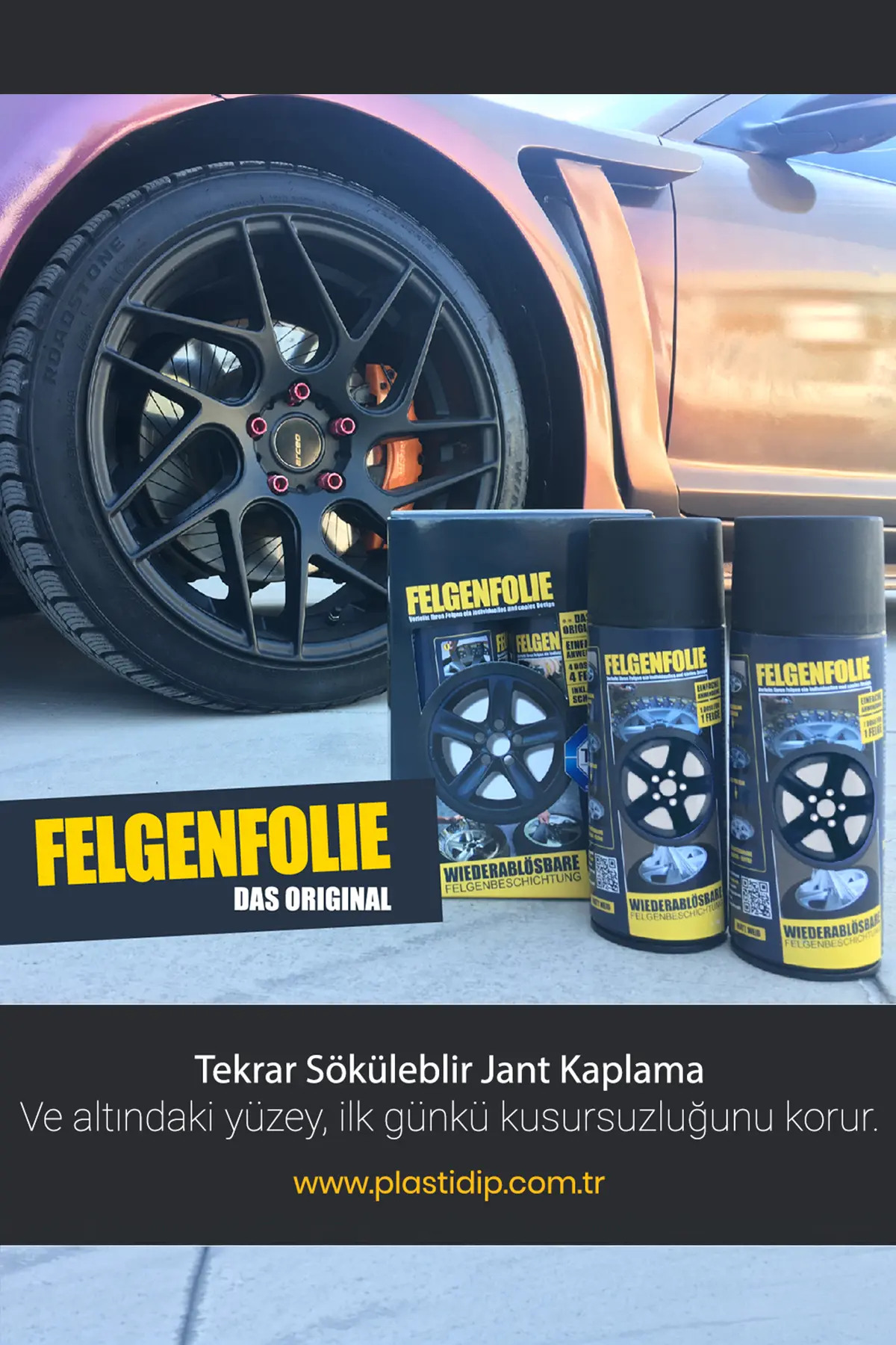 Jant Folyo - Sprey - 400 ml - Mat Siyah