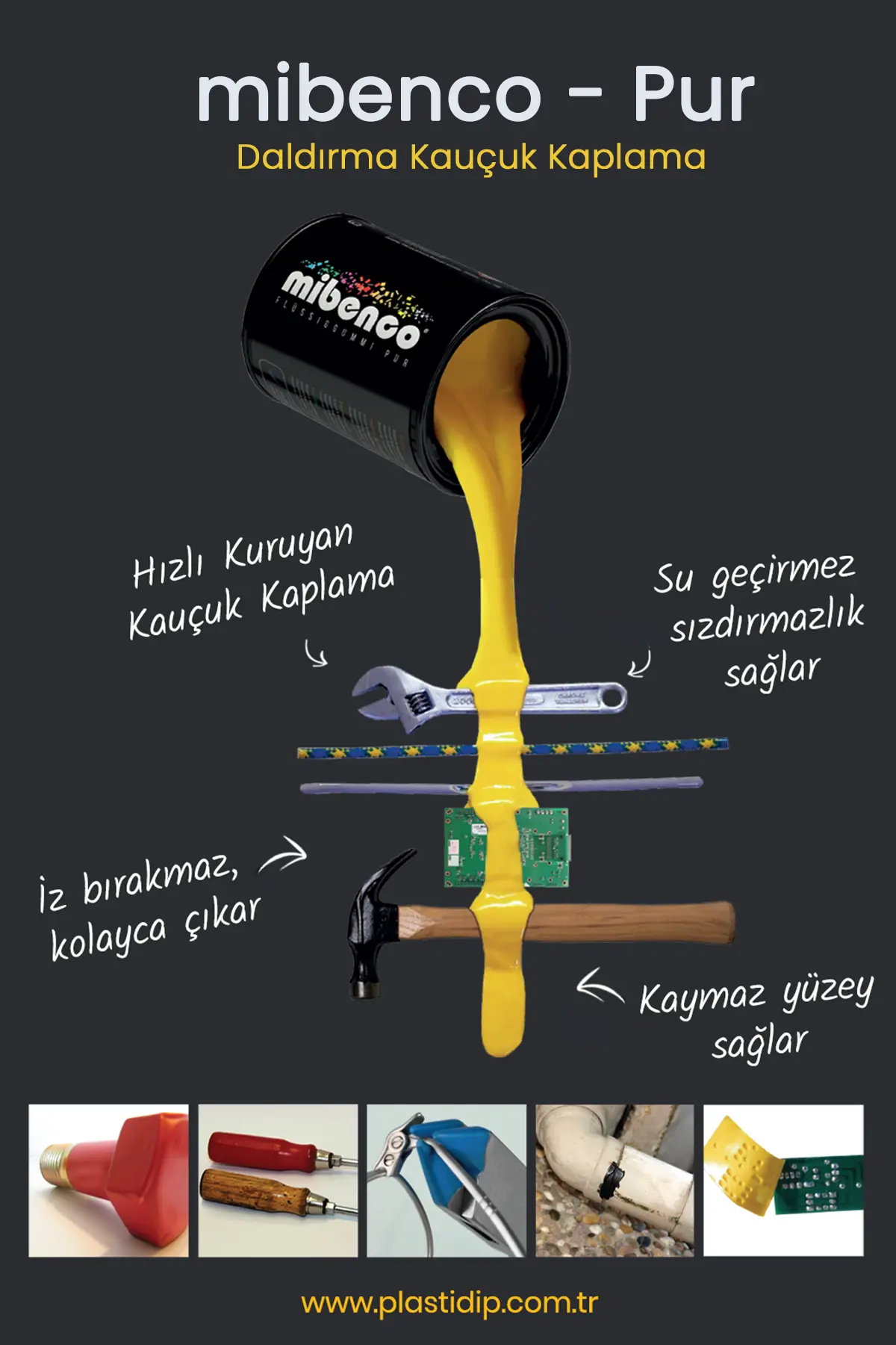 mibenco - Pur - 3kg - Mat Turkuaz - Daldırma Kaplama