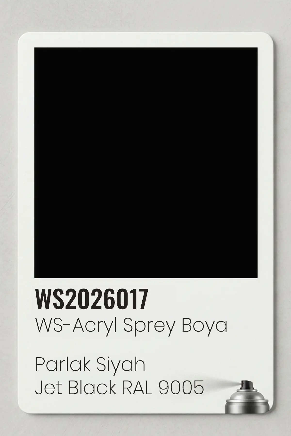 WS-Acryl Sprey Boya 400ml – Parlak Siyah Jet Black RAL 9005