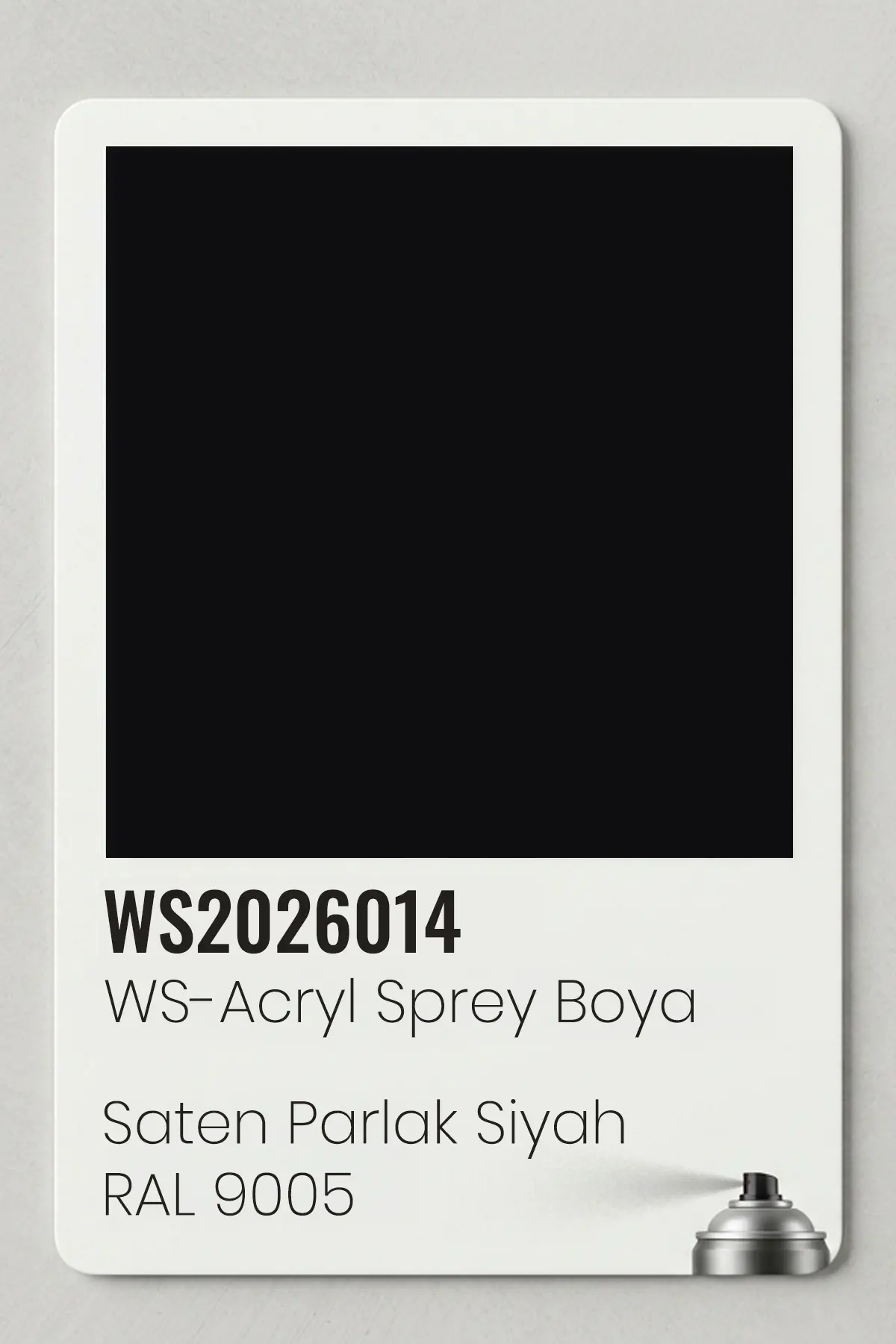 WS-Acryl Sprey Boya 400ml – Saten Parlak Siyah RAL 9005